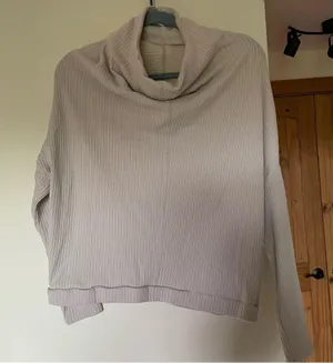 Free People Beach Relaxed Fit Mock Neck Long Sleeve Ribbed Knit Top Medium thumbnail 1