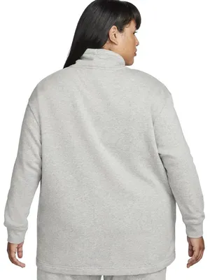Nike Plus Size Oversized Mock-Neck Fleece Sweatshirt in Grey, Size 3X, NWT thumbnail 4