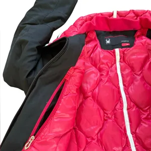 Spyder Duck Down Winter Jacket Black Shell Pink Interior Womens Size 10 Medium thumbnail 8