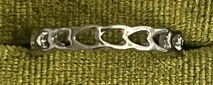 Stainless Steel Silver Heart Link Band - Silver Size 8 thumbnail 1