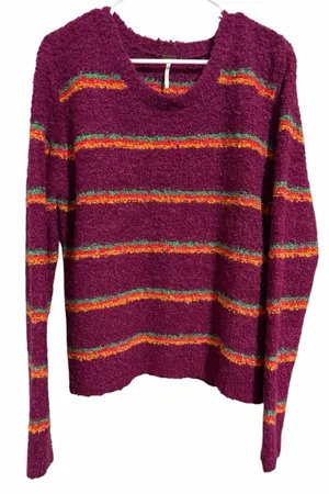 Free People Best Day Ever Striped Sweater‎ Women's Size Large thumbnail 1