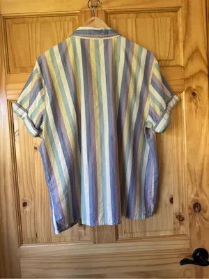 Universal Thread pastel stripe short sleeve button front top size XL thumbnail 5