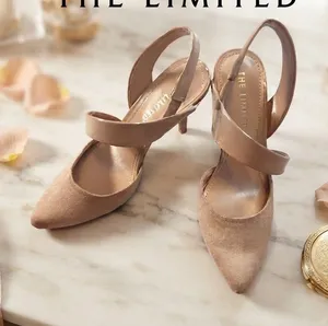 The Limited NWOT Trisha Slingback Pumps Beige Suede Patent 6.5 Heels Comfort thumbnail 1