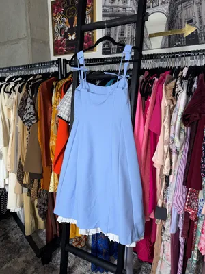 Oh Polly Isadora Blue Bow Detail Pleated A Line Midi Dress Womens 6 New NWT thumbnail 7