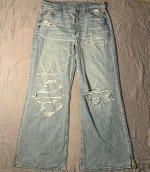 American Eagle Light Wash Boyfriend Jeans thumbnail 1