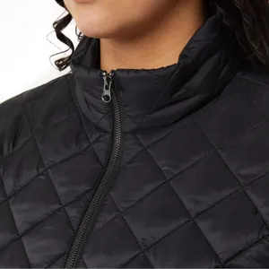 NEW 32 Degrees Women’s Diamond Quilt Belted Puffer Mock Neck Black Jacket Size L thumbnail 13