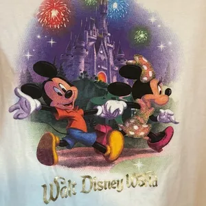 Disney Ladies Shirt - Storybook Mickey And Friends - Purple Raglan Sz XL thumbnail 6