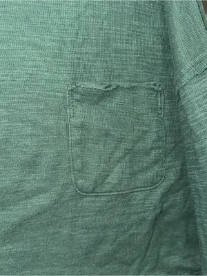 Aerie forest green long sleeve cropped tee pullover ribbed pocket ribbed knit thumbnail 7