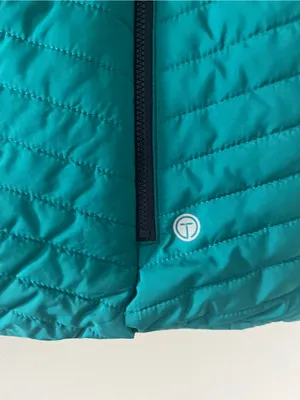 Talbots Teal Blue Quilted Puffer Vest Large Outdoors Hiking Lightweight Travel thumbnail 2
