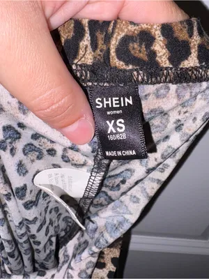 SHEIN Leopard Print Bike Shorts in Brown and Black Size: XS thumbnail 3