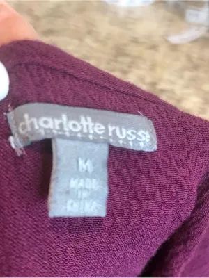 Charlotte Russe Embroidered Wine Sleeveless Tank thumbnail 4
