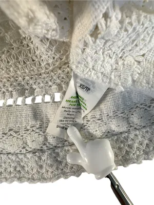 Aerie XS White Crochet Lace Crop Tank Top Square Neck Boho Festival Cottagecore thumbnail 7