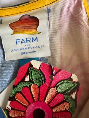 Farm Rio Sunshine Tie Neck Layered Romper, Size L thumbnail 11