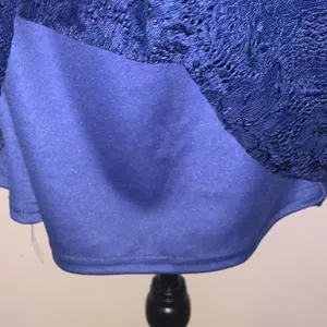 Women’s Miholl Navy Blue Bell Half-Sleeve Mesh Lace Top Off Shoulder thumbnail 6