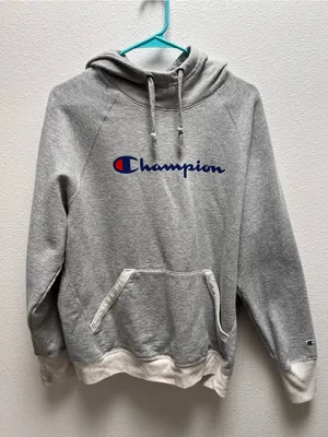 Champion Grey Hooded Sweatshirt Size XL thumbnail 1
