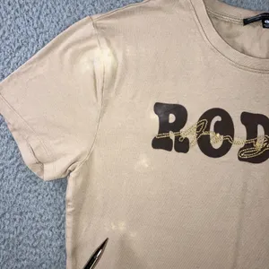 Rodeo Graphic Tee Women L Tan Bleached Western Retro Coastal Cowgirl Festival thumbnail 4