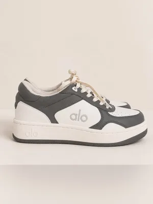 Alo Gray & White Leather Lace-Up Low-Top Platform Sneakers Women’s 6.5 / Men’s 5 thumbnail 3
