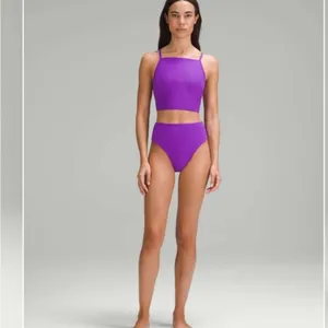 NWT Lululemon Ribbed High-Waist Skimpy-Fit Swim Bottom Atomic Purple- Size 8 thumbnail 4