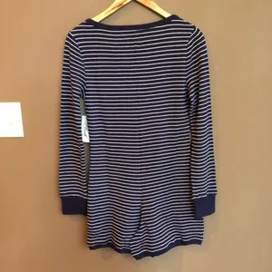 NWT PLUSH Thermal Pj Romper In Navy/cream‎ Small thumbnail 7