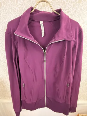 Lululemon Women's Plum Nice Asana Full Zip Activewear Jacket - Size - 12 thumbnail 5