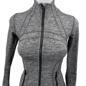 Lululemon Black Heather Swiftly Tech Long Sleeve Full Zip Athletic Jacket Top 2 thumbnail 3