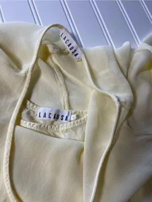 Anthropologie LACAUSA‎ Butter Yellow Sunday Seashell Babydoll Tunic Dress thumbnail 8