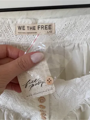 Free People We The Free Riley Embroidered Tunic in Clean Ivory White NWT thumbnail 7