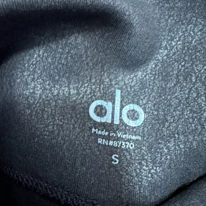 Alo Yoga High Waist Moto Leggings Black Glossy Womens Small Moto Mesh Athleisure thumbnail 9