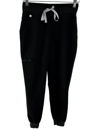 Figs Zamora Jogger FIONx Scrub Pants 29" Pockets Cargo Drawstring Black Small thumbnail 2