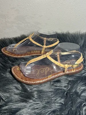 Sam Edelman Gigi Slingback Cork Brown Leather Sandals Size 8.5 thumbnail 3