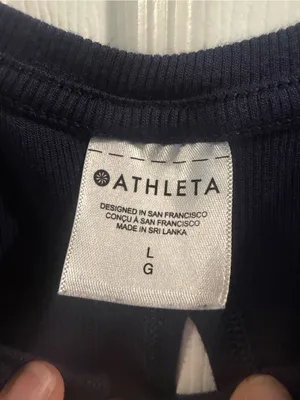 Athleta Navy Ribbed Crewneck Tank thumbnail 2