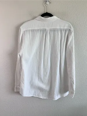 Wilfred Free Artizia Sail Shirt Button Up Shirt Lightweight Cotton Gauze White thumbnail 6