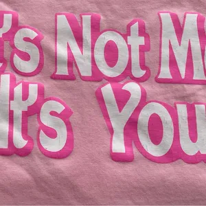 Pink “It’s Not Me It’s You” crop top, size S Barbiecore boho Y2K western beach thumbnail 9