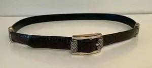Brighton Vintage Western Women's Dark Brown Leather Belt Size‎ M/L 32 thumbnail 1