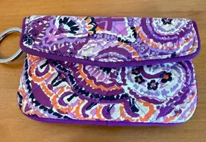 Vera Bradley Dream quilted Tapestry ID‎ Zip Wallet tie dye colorful granny core thumbnail 1