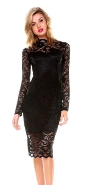 Stanzino Black Lace Long Sleeve Dress thumbnail 1