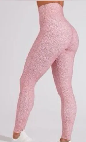 Buffbunny Legacy leggings high waisted rise mauve bossy print dots workout thumbnail 1