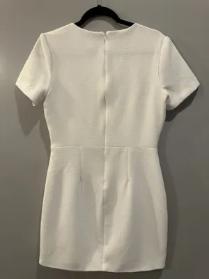 Karlie Off-White Textured Cutout Mini Dress thumbnail 2