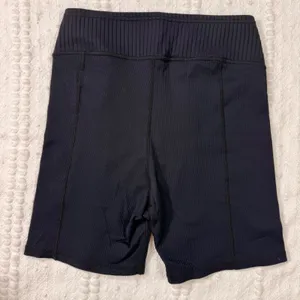 For Love & Lemons Womens Black Ribbed Paneled High Waisted Biker Shorts Size M thumbnail 2