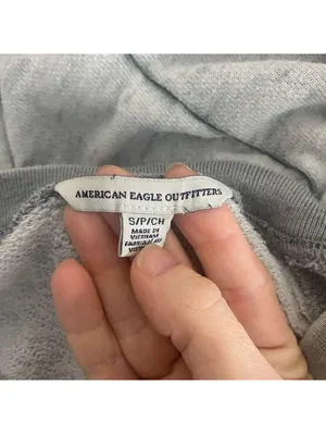 American Eagle Squad Gray Lightweight Cropped Sweatshirt Small S thumbnail 4