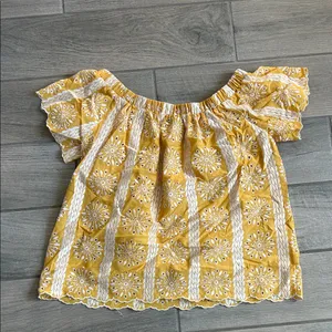 Vici Yellow Embroidered Blouse thumbnail 4