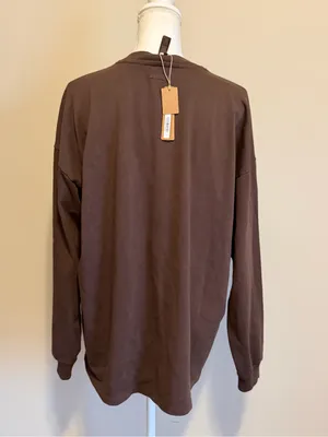 NWT Skims Heavy cotton jersey oversized long sleeve tee size xs espresso thumbnail 5