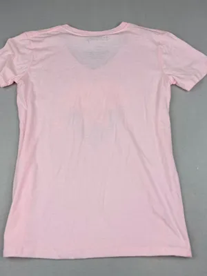 Disney Minnie Mouse Forever Floral Graphic Tee Womens M Pink V Neck Cotton thumbnail 4