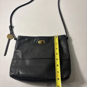 Margot‎ New York Womens Crossbody Purse Black Leather Zip Top Turn Lock Pocket thumbnail 11
