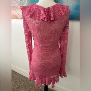 $89 NWOT Edikted Josephine Ruffle Lace Mini Dress XS thumbnail 8