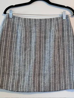 Fringe Grey & Blue Pinstripe Mini Skirt thumbnail 2