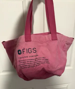 FIGS Canvas Tote Mineral Mauve Pink Dual Shoulder Strap Ombré thumbnail 1
