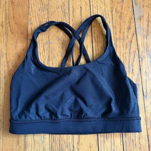 Lululemon Sports Bra Womens 6 Black Strappy Crossback Yoga Activewear Top thumbnail 1