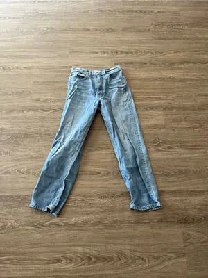 SLVRLAKE Womens 27 Light Wash High Rise Straight Leg Rigid Cotton Denim Jeans thumbnail 2