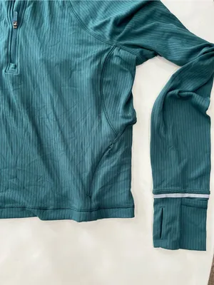 Lululemon Its Rulu Run Cropped Half Zip Long Sleeve Top in Green Jasper 8 $118 thumbnail 5
